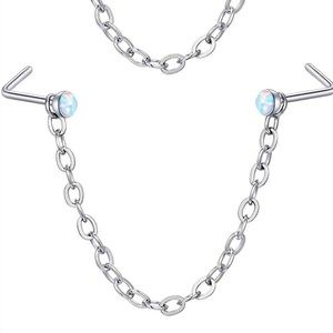 Nose Chain Stud L-Shape